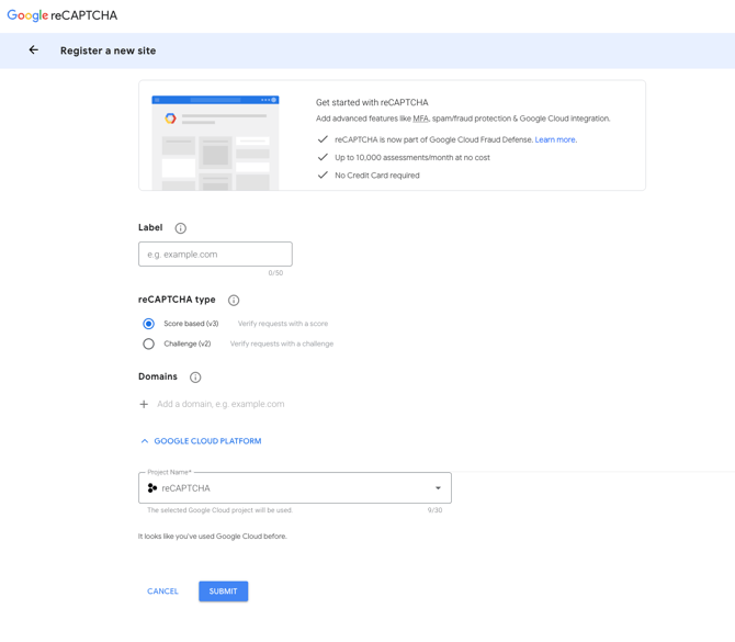 Screenshot of Googes ReCaptcha Tool September 2026